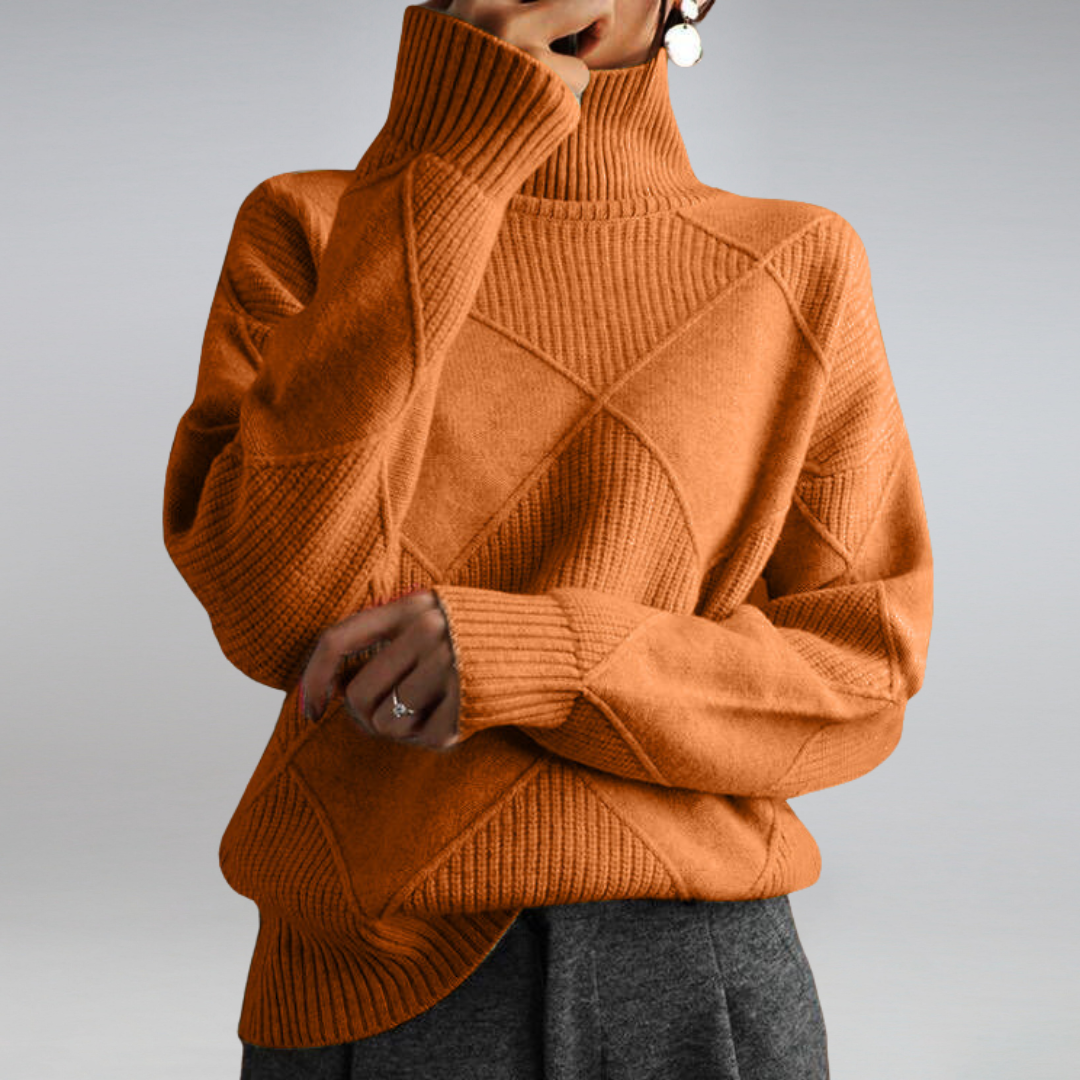 Stylish Women's Turtleneck - Isabella-Orange-S-The Livary