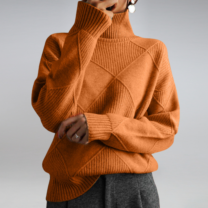 Stylish Women's Turtleneck - Isabella-Orange-S-The Livary