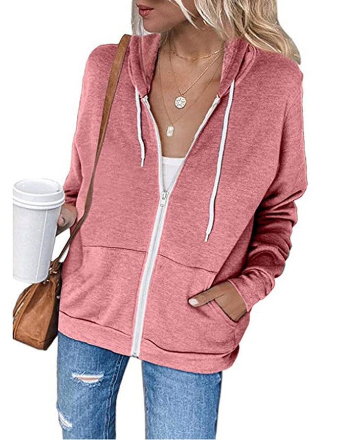 Plain Ladies Jacket with Pockets - Emma-Pink-S-The Livary
