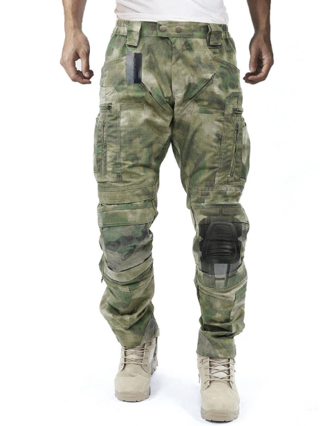 Functional Men's Cargo Trousers with Knee Protection – Bram-Green-S-The Livary