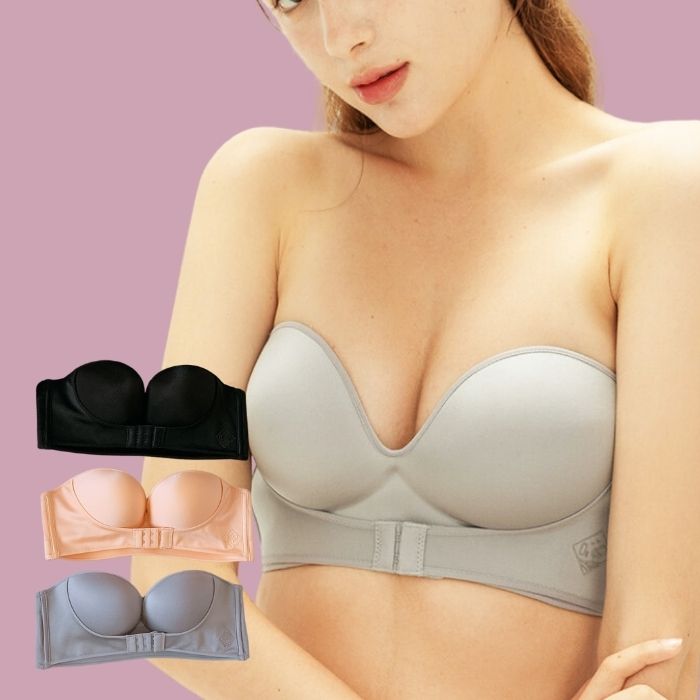 Strapless push-up bra with lifting effect – buy 1, get 1 free – Elina-Beige-10-A-The Livary