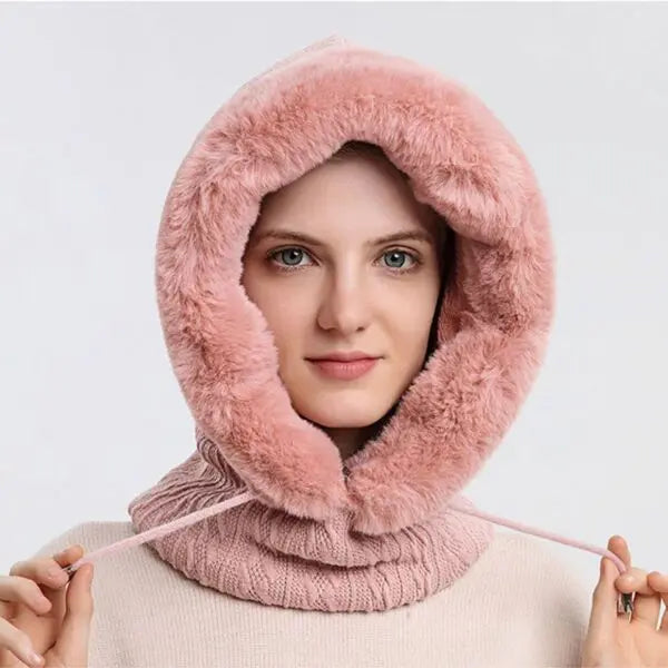 3-in-1 Winter Scarf and Hat for Women - Isabella-Black-The Livary