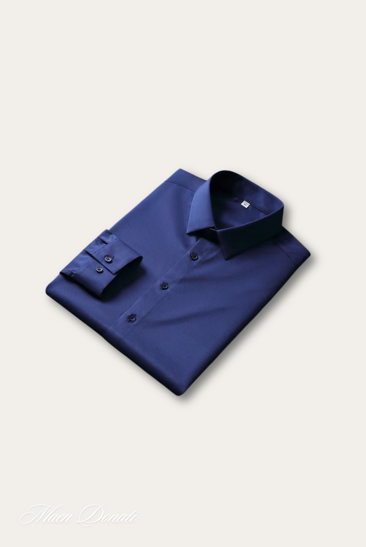 Stylish Satin Men's Shirt – Dario-Dark blue-The Livary