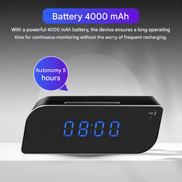 Digital Alarm Clock with Hidden Surveillance Camera – StealthClock Cam-No memory-The Livary