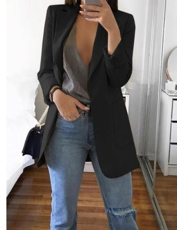 Trendy Ladies Blazer Vest - Elise-Black-S-The Livary