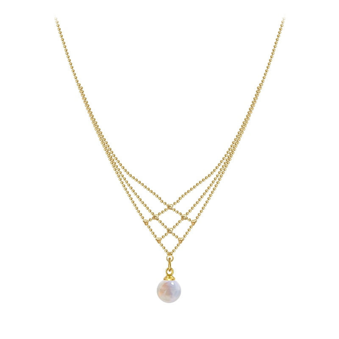 Woven Pearl Necklace - Mariela-The Livary
