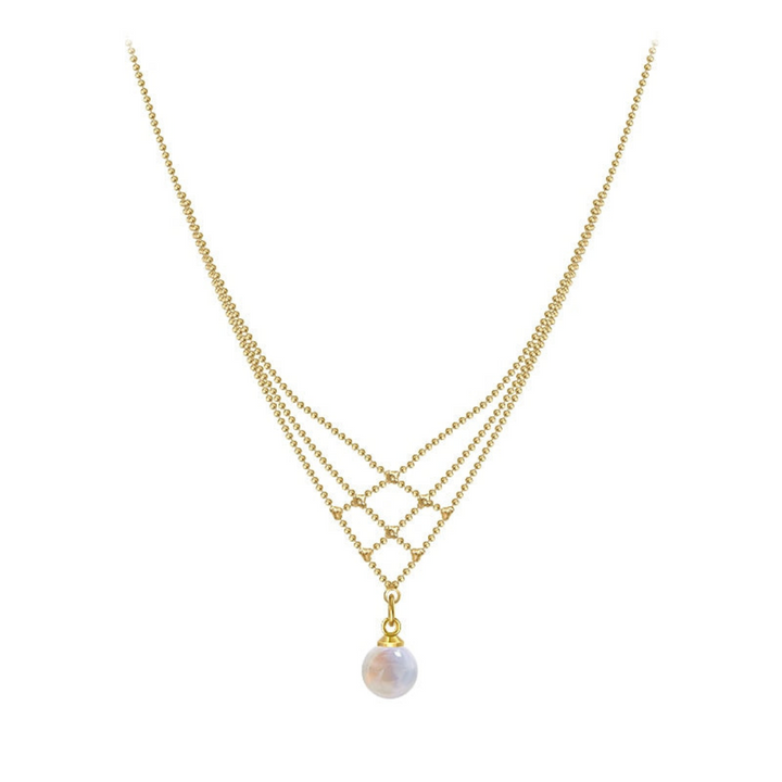 Woven Pearl Necklace - Mariela-The Livary