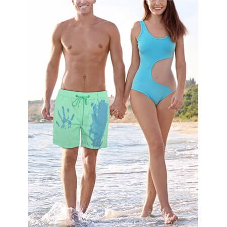 Colour-changing men's swimming shorts with thermal effect – Summer highlight 2025-Green-S-The Livary