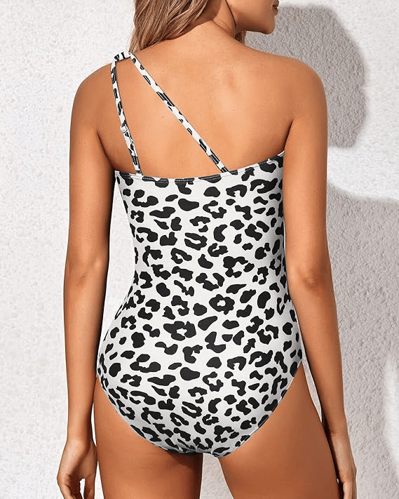 Trendy & Stylish One-Shoulder Swimsuit for Women – Daria-Leopard print-S-The Livary