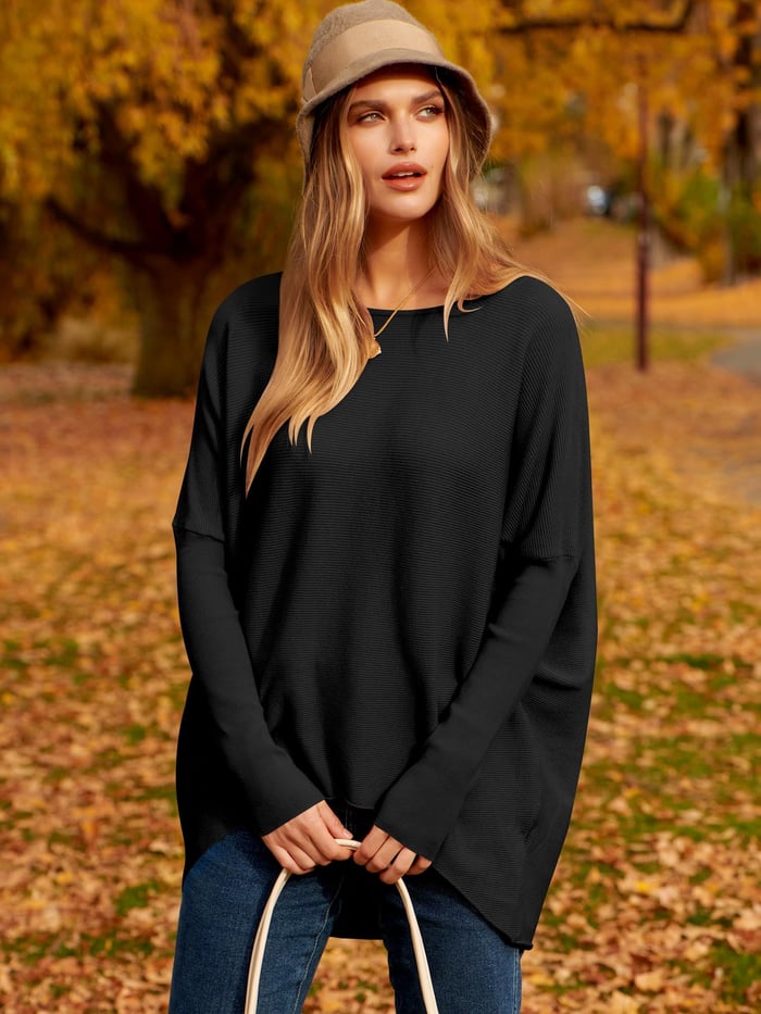 Oversized Ladies Sweater - Sophie-S-Black-The Livary