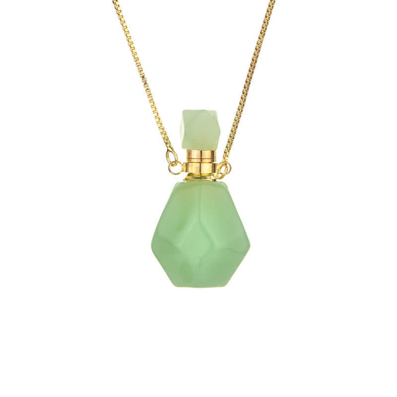Crystal Perfume Bottle Necklace - Iris-Peridoot-The Livary