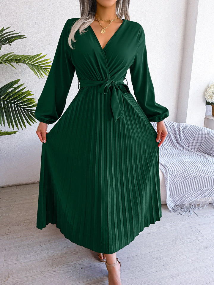Elegant maxi dress with wrap look - Celina-Green-S-The Livary