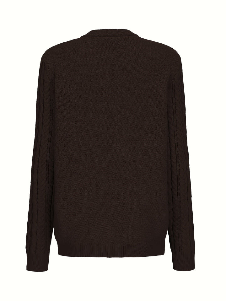 Plain Knitted Cardigan with Button Closure and Pockets - Olivia-Blue-S-The Livary