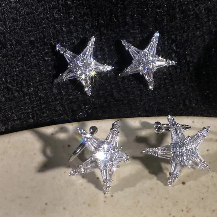 Zirconia Ster Earrings/Ear Cuff - Lyric-Earrings-The Livary