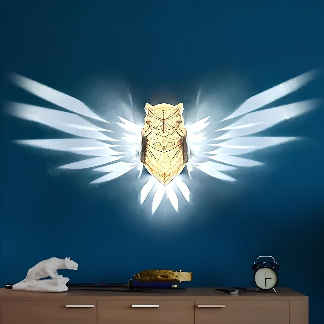 Luminous Wings Wall Lamp - LumaWings-Owl-The Livary