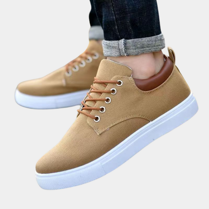 Comfortable orthopaedic men's shoes with support function for everyday use – Leon-Khaki-6-The Livary