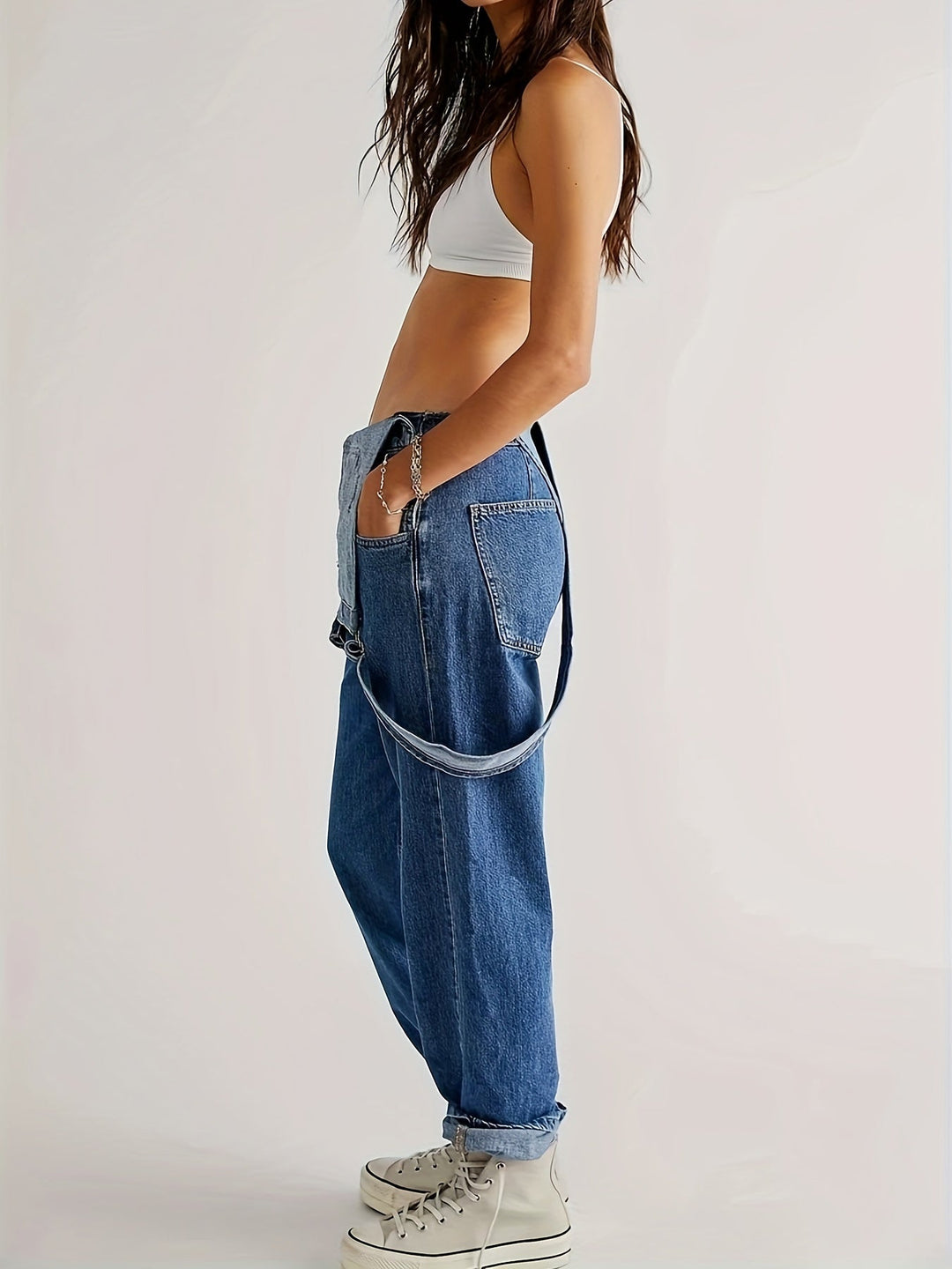 Stylish ladies' denim jumpsuit for everyday wear - CityEase-White-XS-The Livary