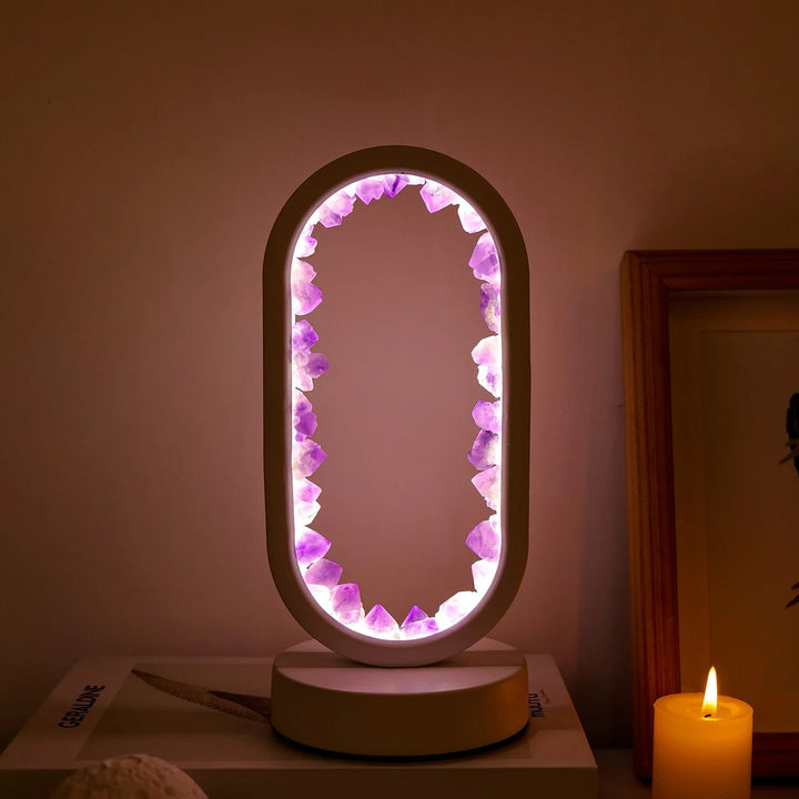 Handmade Amethyst Lamp - Serenith-Amethyst White-The Livary