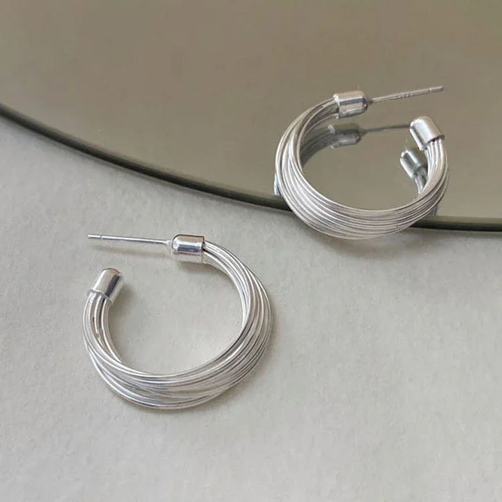 Layered Lines Hoops - Amelie-The Livary