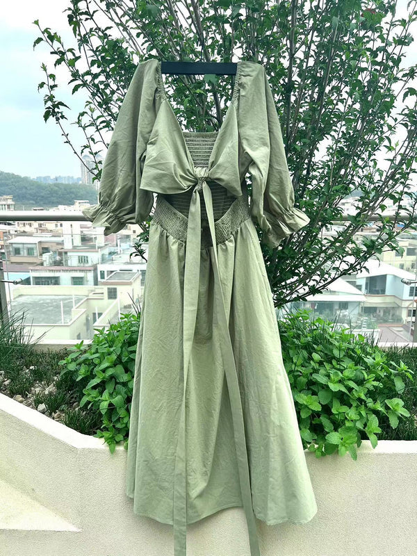 Two-Way Maxi Summer Dress - Celina-Green-S-The Livary