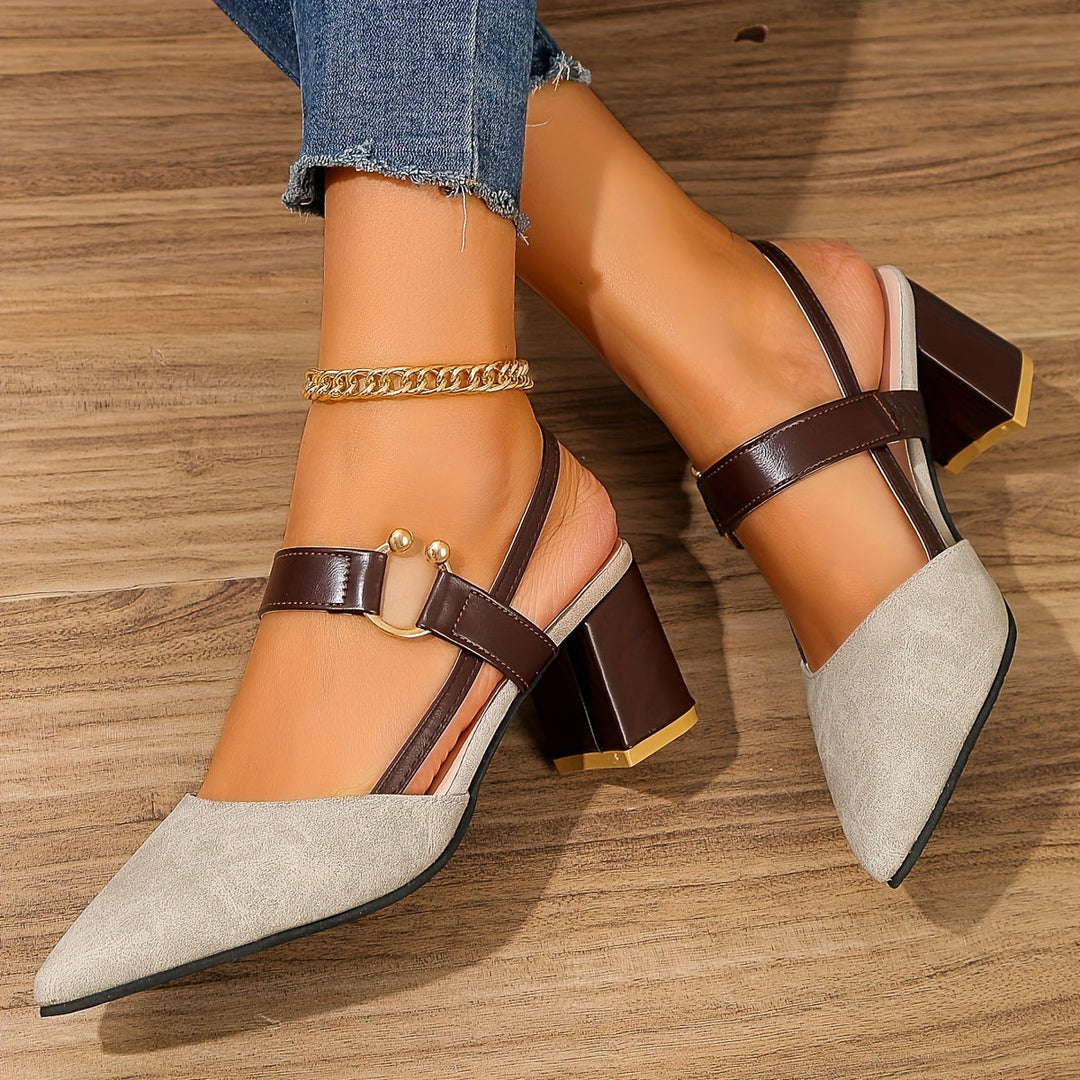 Orthopaedic Stylish Heels – Gabrielle-Grey white-3-The Livary
