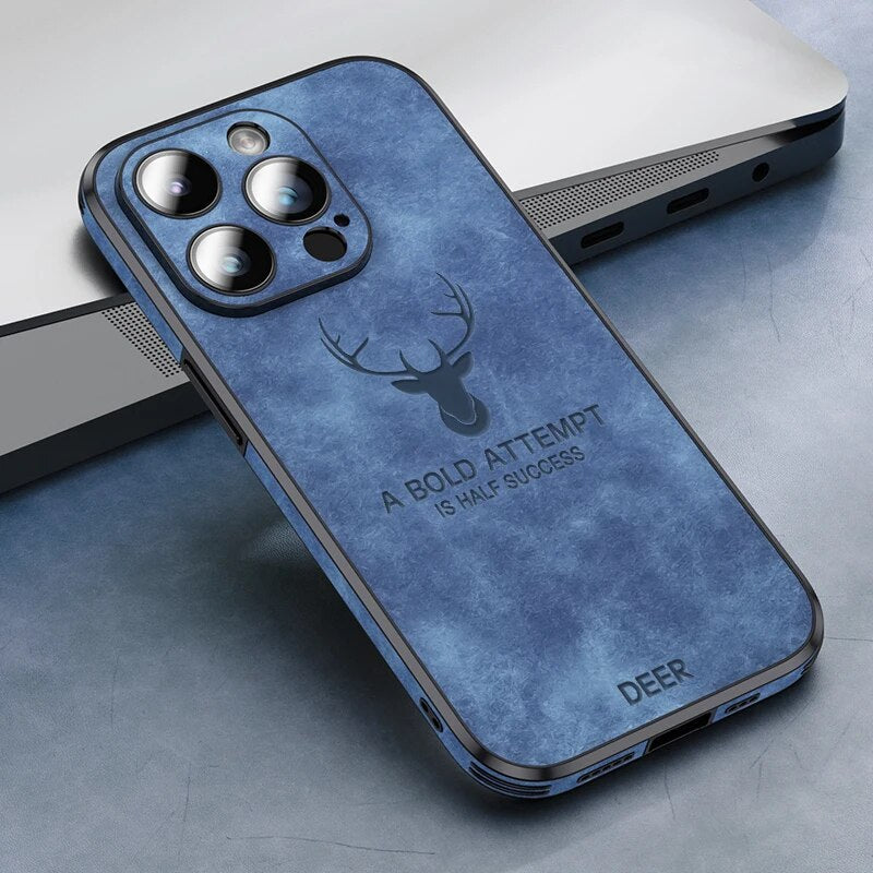 Luxury Deer Leather iPhone Case - Veltro-Brown-iPhone 15 Pro Max-The Livary