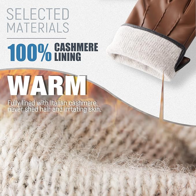 Touchscreen Winter Gloves with Cashmere Lining - Julien-Black-S-The Livary