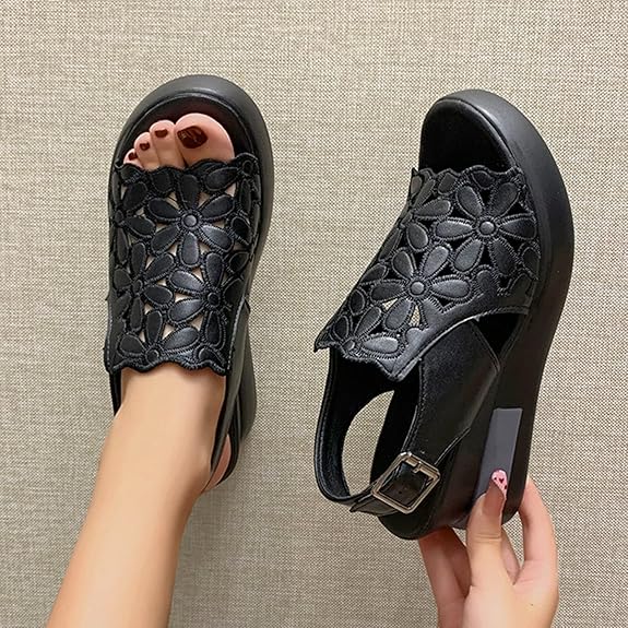 Ladies' Comfort Sandals City Look – Sissy-Black-3-The Livary