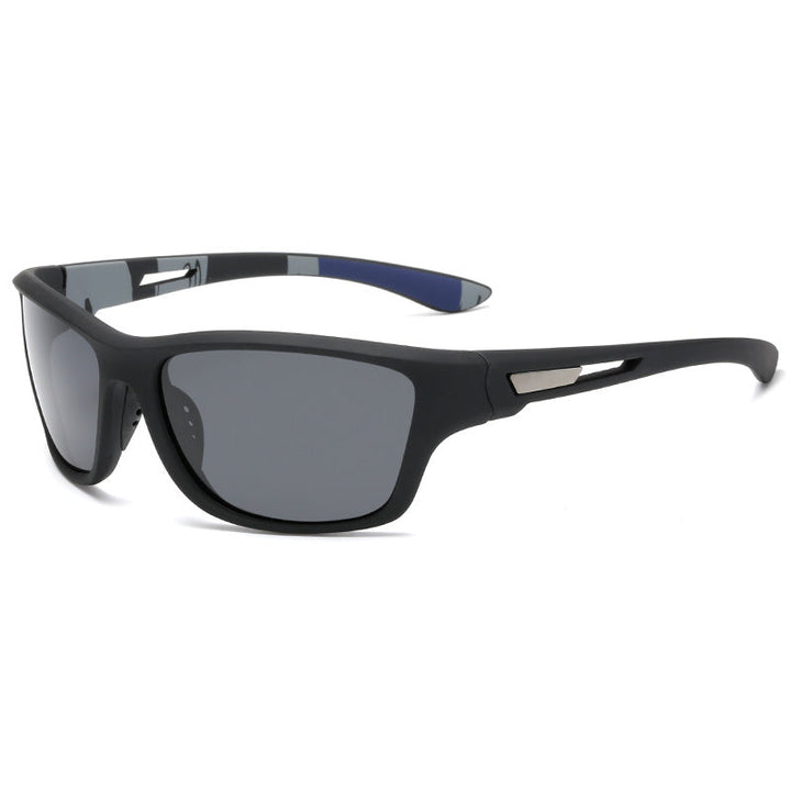 Sporty men's sunglasses with polarized lenses & UV400 protection – Vayron-Black-The Livary