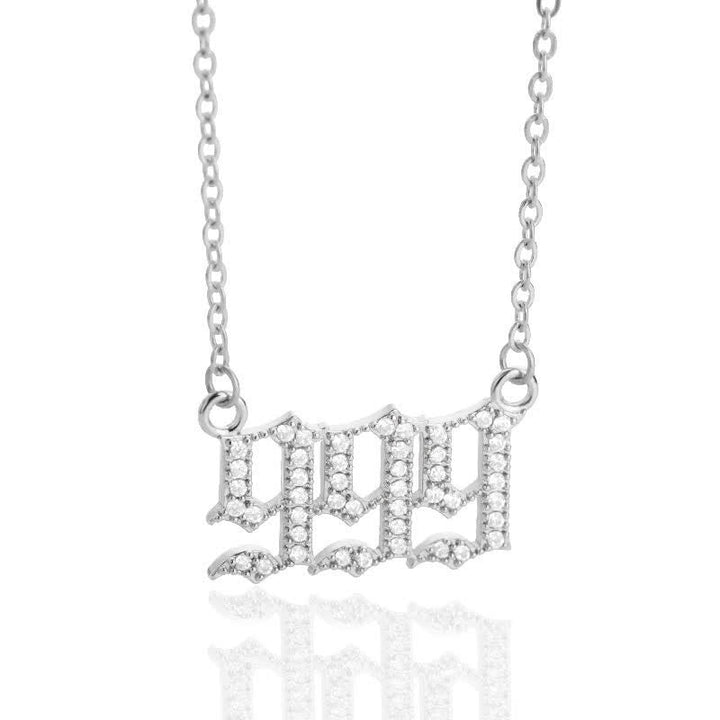 Zirconia Angel Numbers Necklace - Seraphina-Silver-999-The Livary