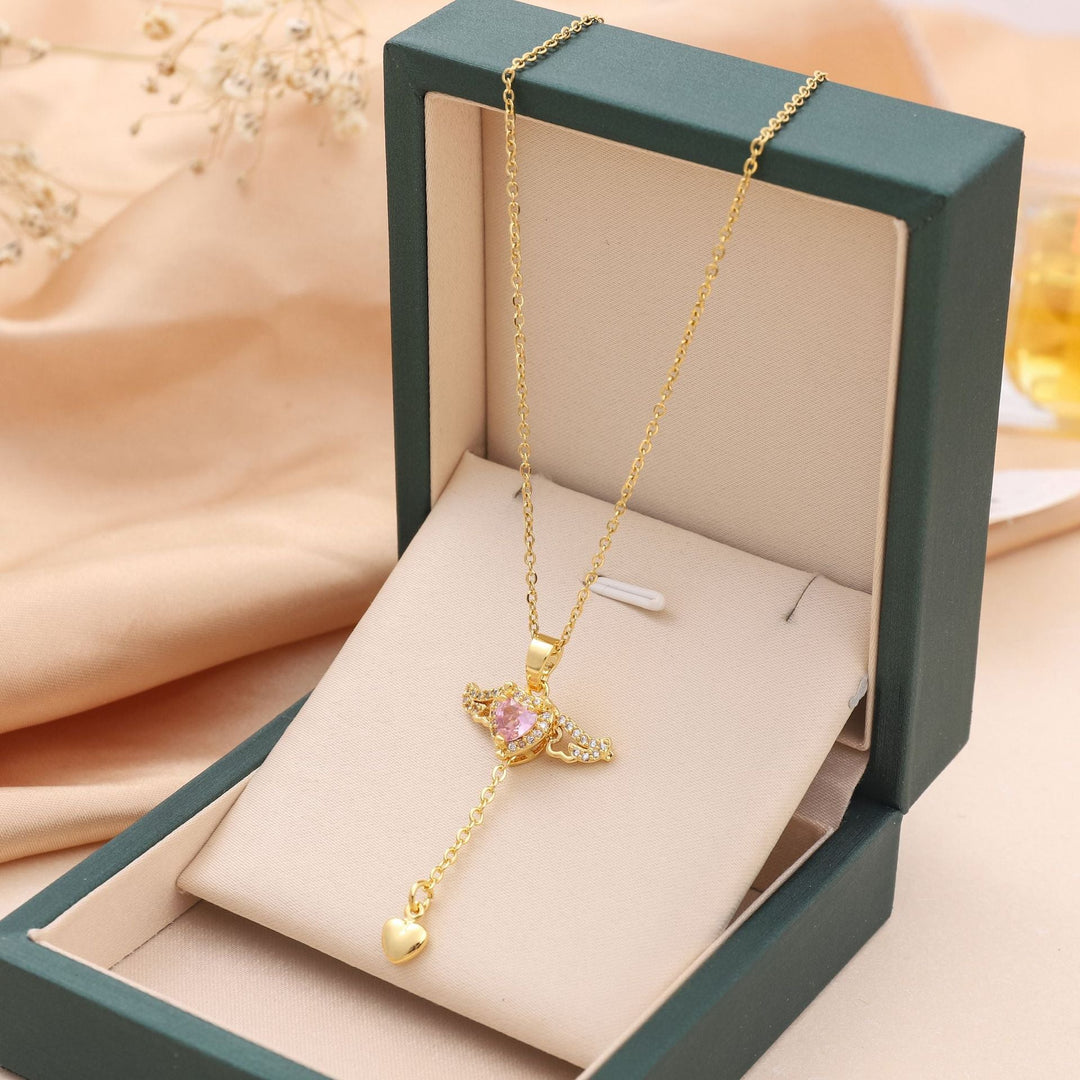Enchanting Angel Wings Necklace - Livia-Gold-The Livary