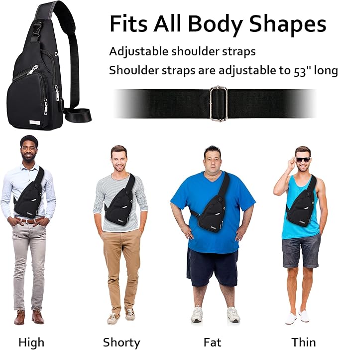 Multifunctional Waterproof Sling Bag - WaveSling-Black-The Livary