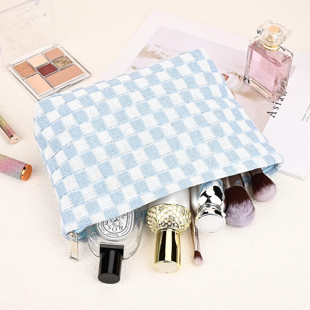 Must-Have Checked Make-up Bag Set-Red-The Livary
