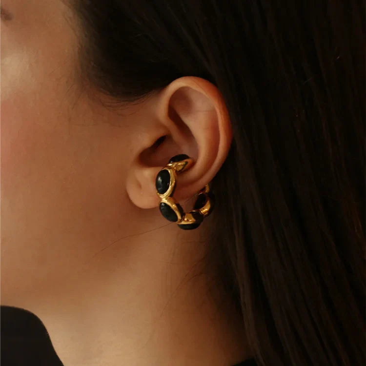 Gilded Onyx Ring - Celina-The Livary