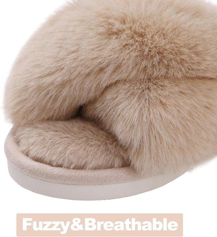 Fuzzy Slippers with Memory Foam - CloudStep-Black-4-The Livary