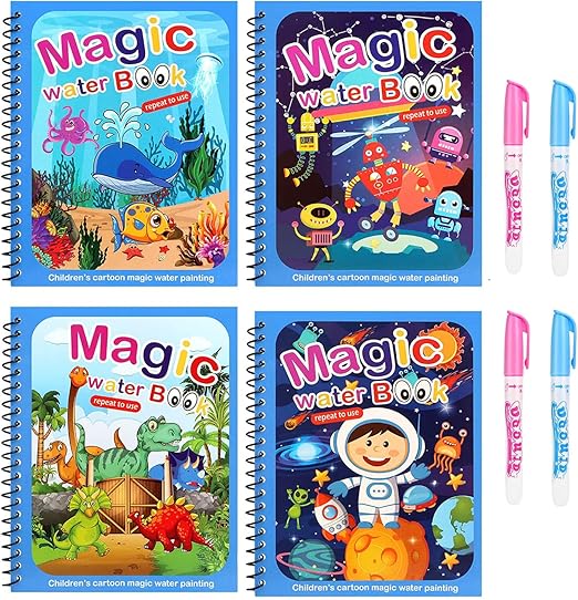 Set of 4 Reusable Watercolour Books – AquaColor Books-The Livary