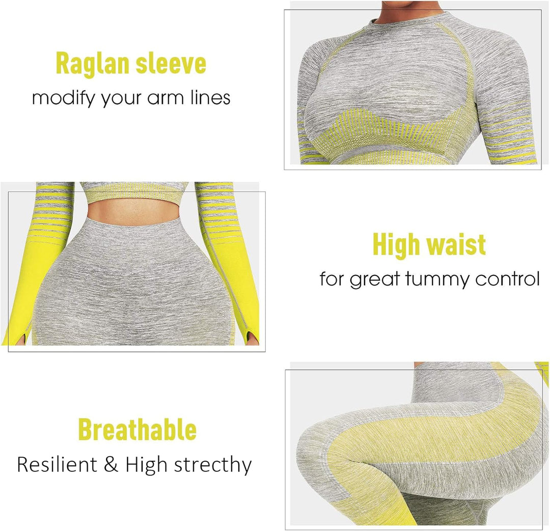 Comfortable Yoga Set - SparkFit-Long Sleeve Black-S-The Livary
