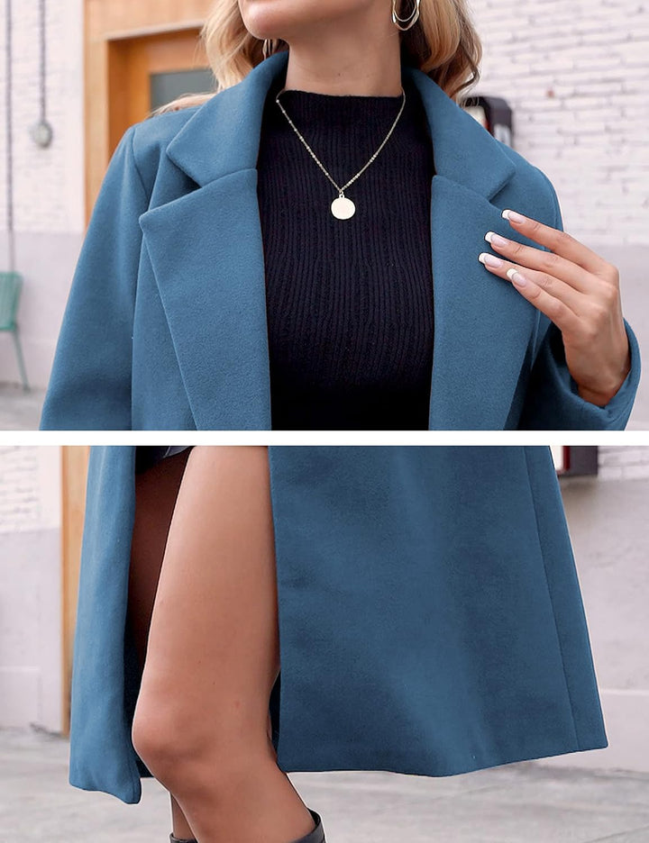Ladies' Winter Wool Coat with Notch Lapels - Sofia-Beige-XS-The Livary