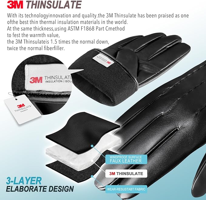 Touchscreen Winter Gloves with Cashmere Lining - Julien-Black-S-The Livary