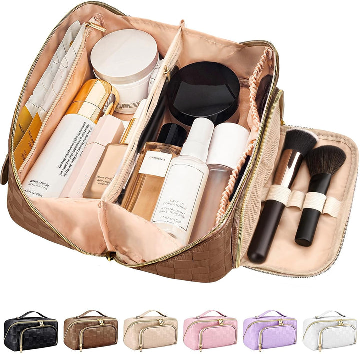 Make-up Bag – Large Capacity & Waterproof-Brown-The Livary