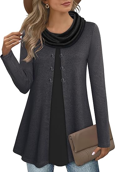 Stylish Colour Block Pullover Sweatshirt for Ladies - Bella-Dark grey-S-The Livary
