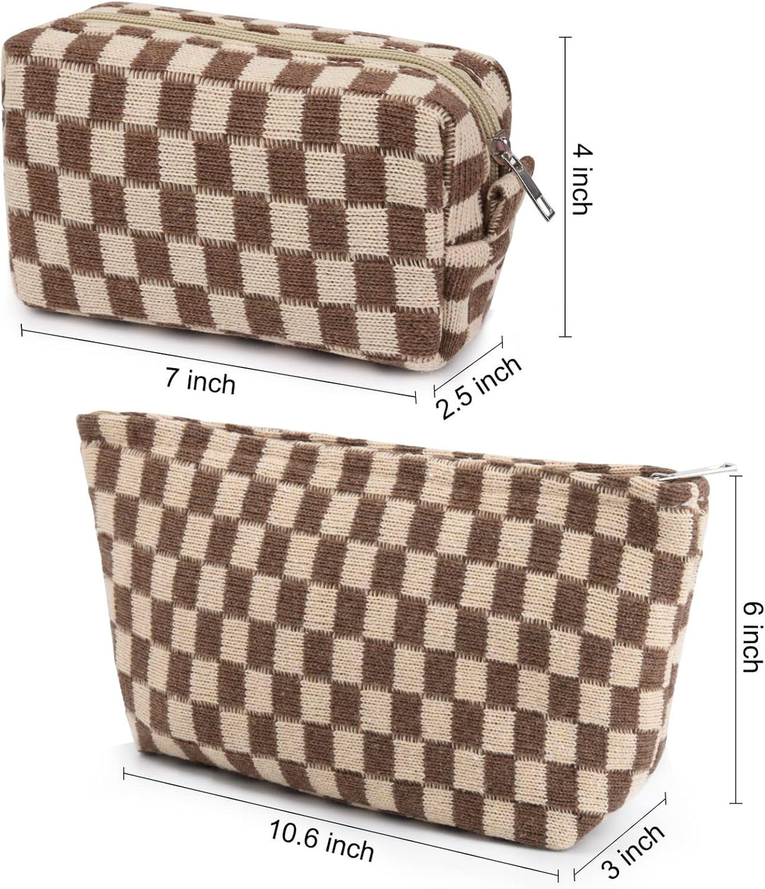 Must-Have Checked Make-up Bag Set-Red-The Livary