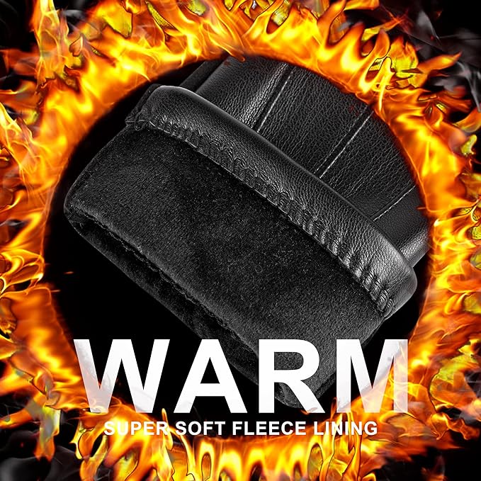 Winter Touchscreen Gloves made of Suede Leather - Victor-Black-M-L-The Livary
