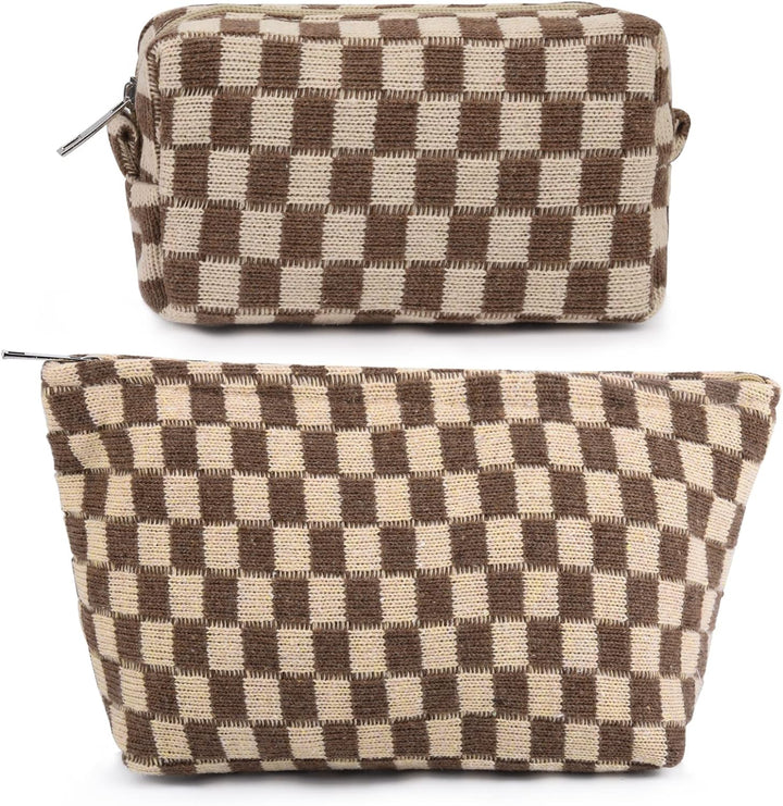 Must-Have Checked Make-up Bag Set-Red-The Livary