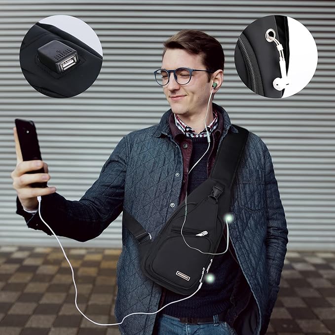 Multifunctional Waterproof Sling Bag - WaveSling-Black-The Livary