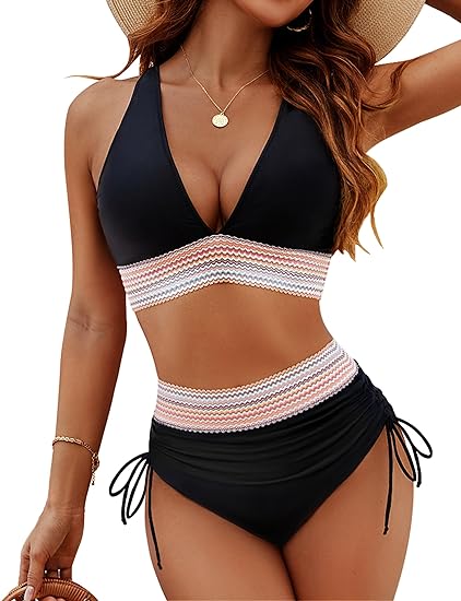 Shaping bikini set with high-waisted briefs & push-up top – Selina | Buy 1, get 1 free-Black-S-The Livary