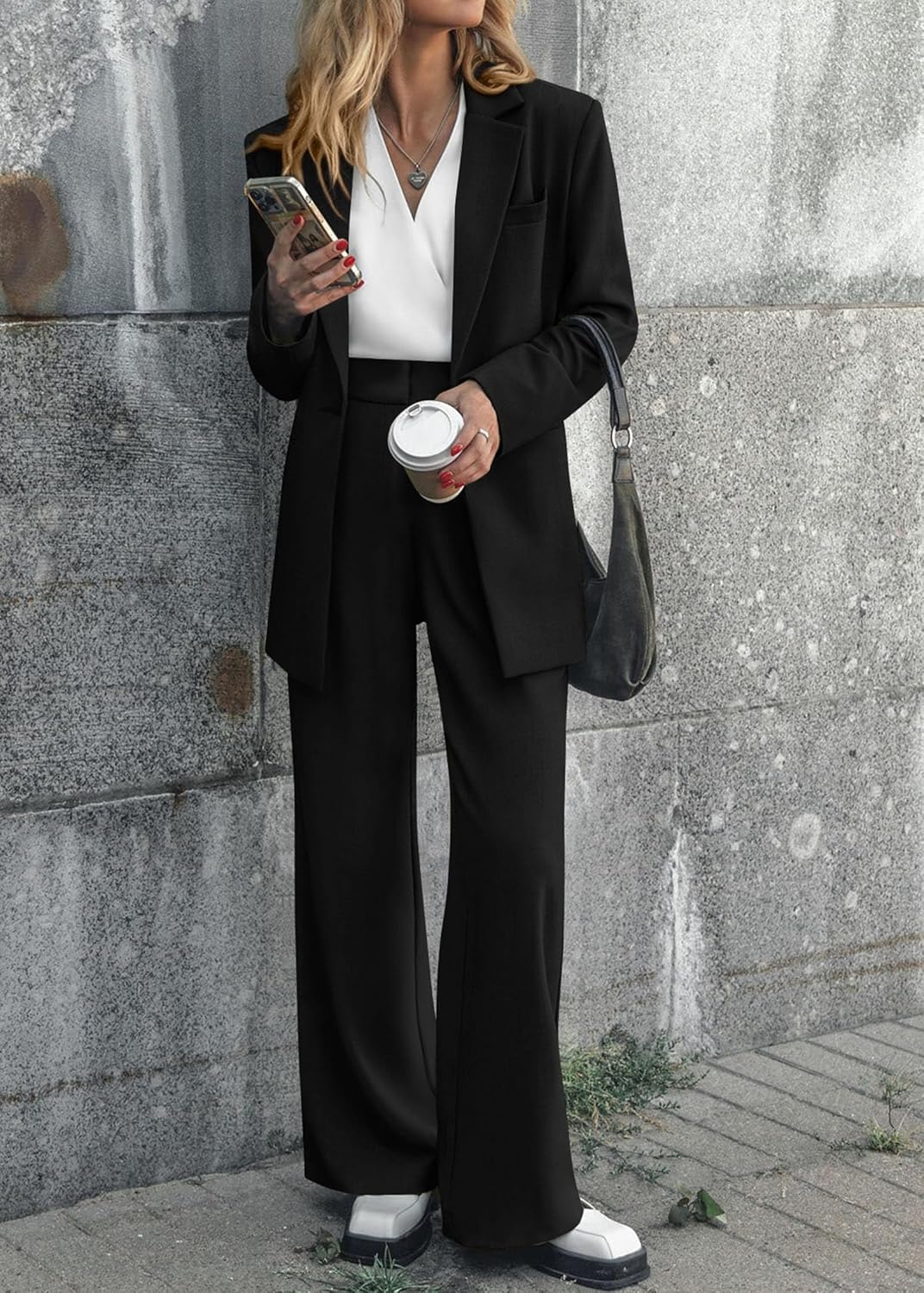 Stylish Blazer and Trouser Set - Mia-Olive green-S-The Livary