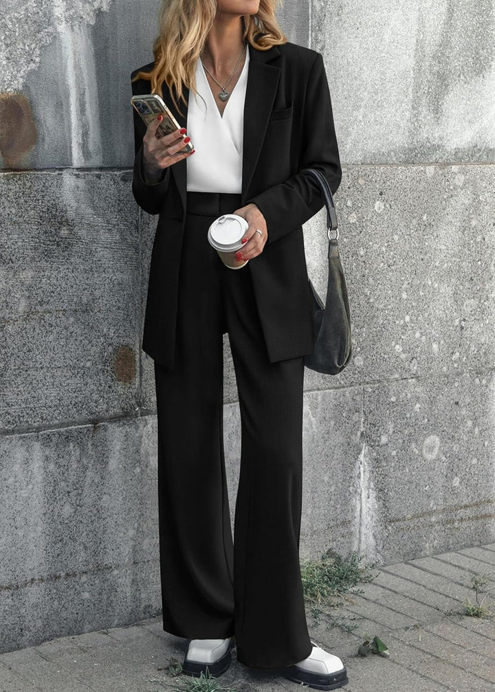 Stylish Blazer and Trouser Set - Mia-Olive green-S-The Livary