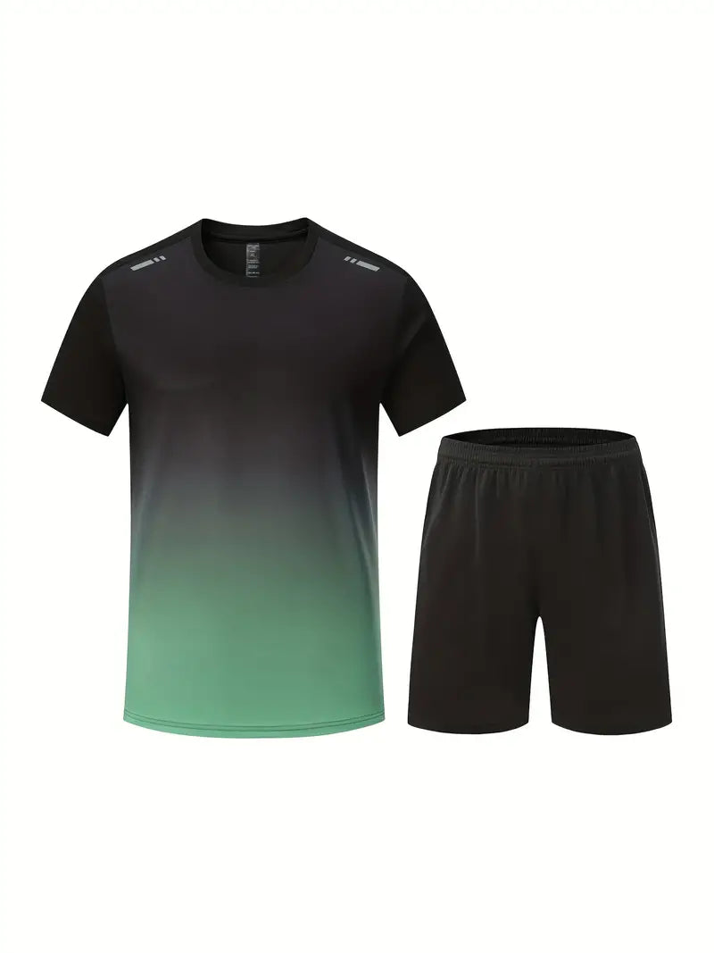 Two-piece breathable men's sports set – Jarek (Buy 1, Get 1 Free)-Black-Green-S-The Livary