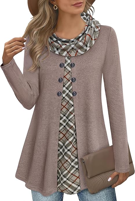 Stylish Colour Block Pullover Sweatshirt for Ladies - Bella-Light brown-S-The Livary